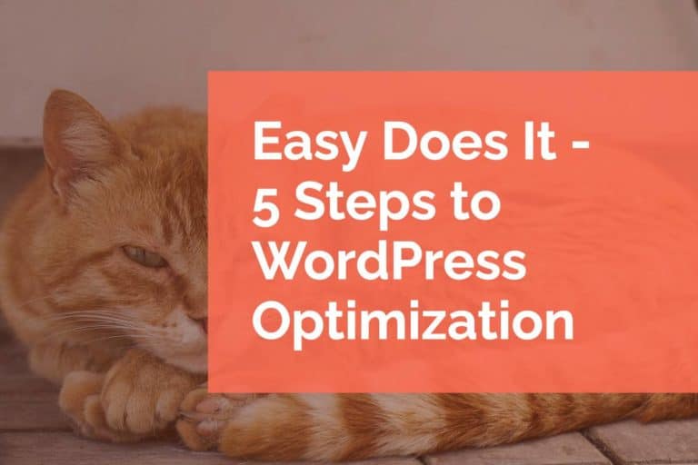 Easy Does It – 5 Steps to WordPress Optimization