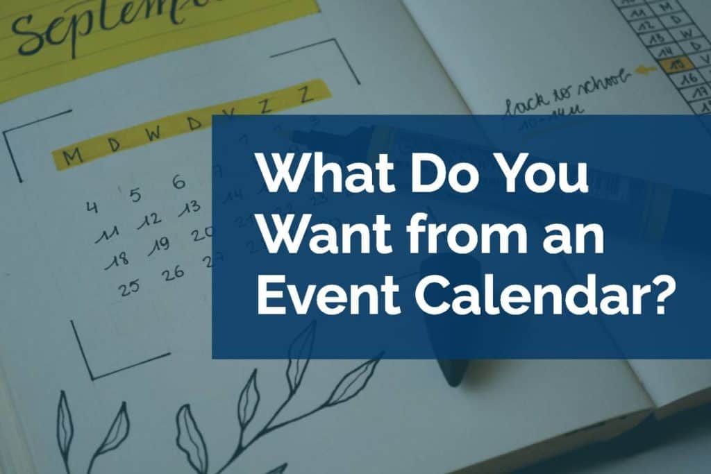 an event calendar