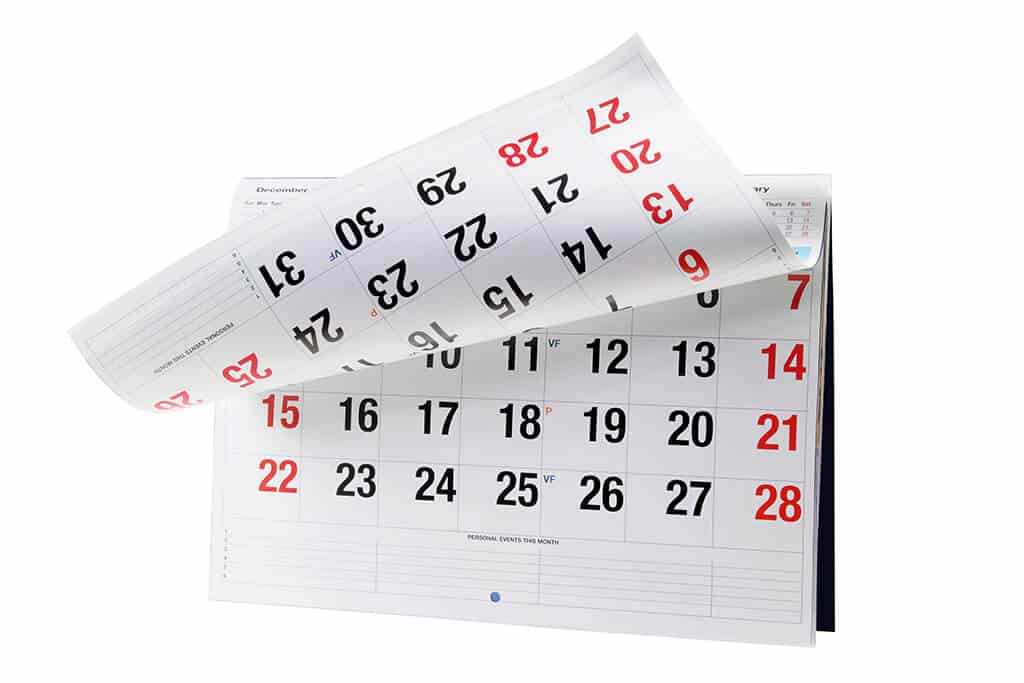 Calendar Calendar on Isolated White Background